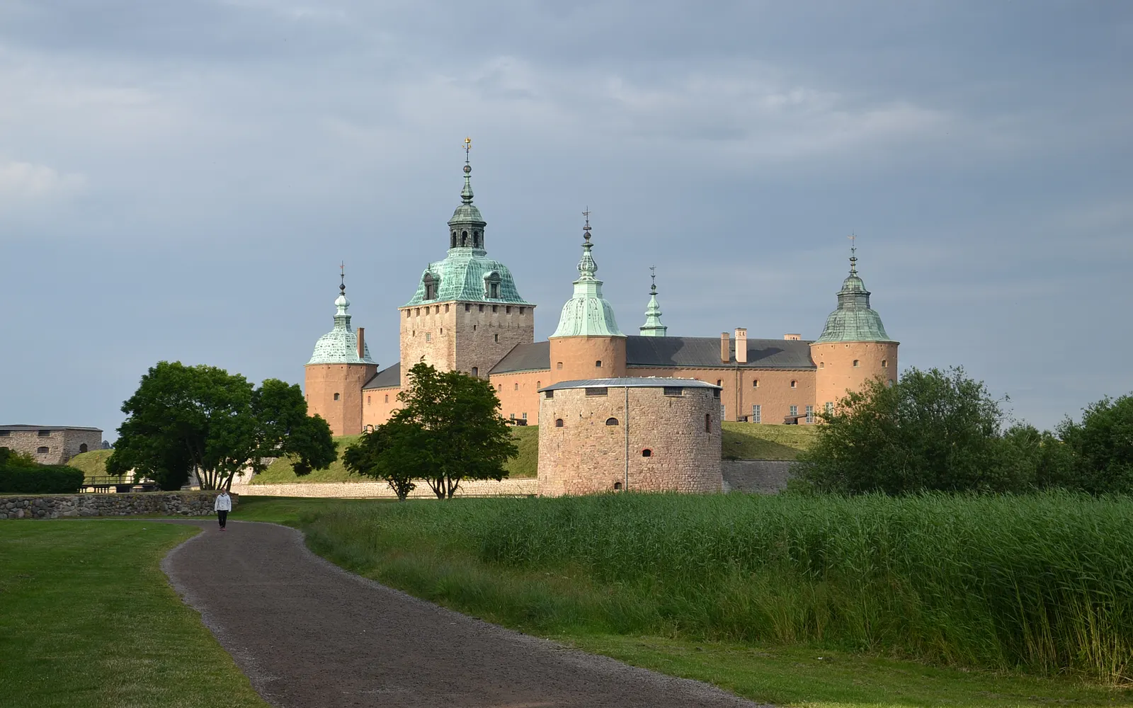 Kalmar Castle seen from the castle park path